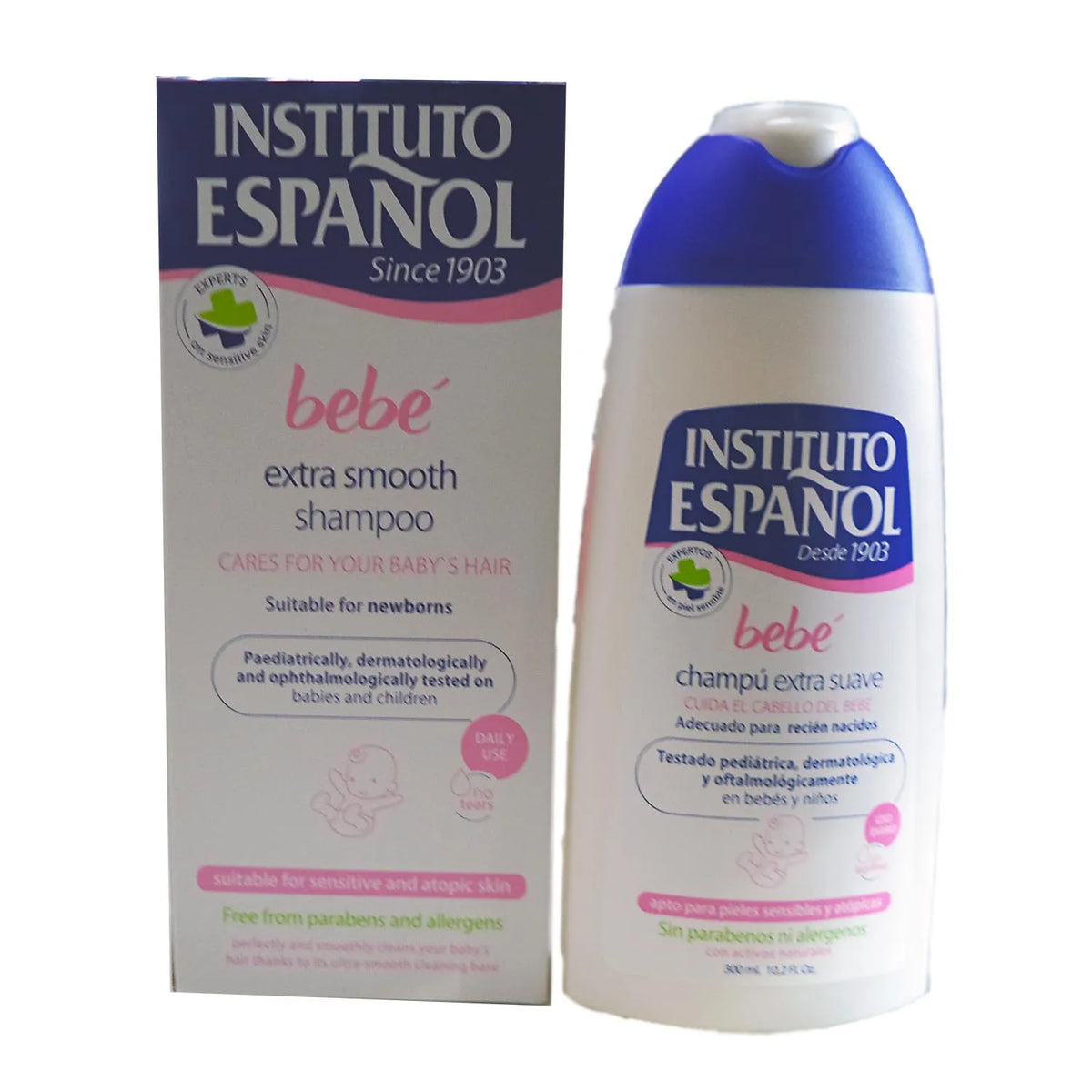 Instituto Español Baby-Shampoo extra sanft für neugeborene empfindliche Haut ohne Allergene 300 ml