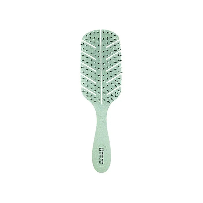 Beter Detangling Natural Fiber Hair Brush Green
