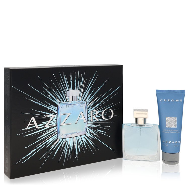 Chrome by Azzaro - Gift Set -- 1.7 oz Eau De Toilette Spray + 2.5 oz All Over Shampoo