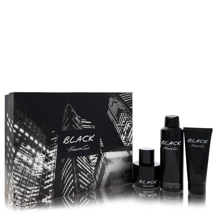 Kenneth Cole Black by Kenneth Cole - Gift Set -- 3.4 oz Eau De Toilette Spray + 3.4 oz After Shave Balm + 6 oz Body Spray