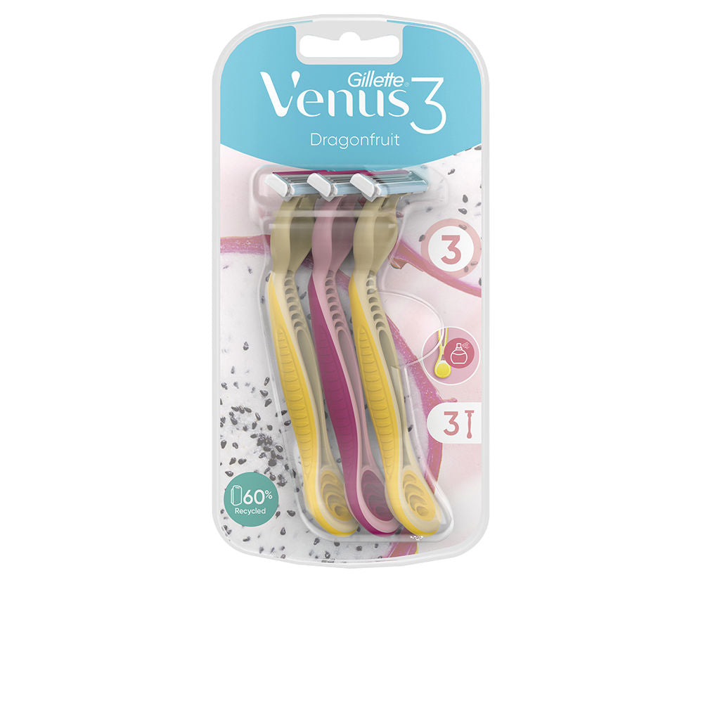 GILLETTE VENUS3 DRAGONFRUIT disposable hair removal blades 3 units