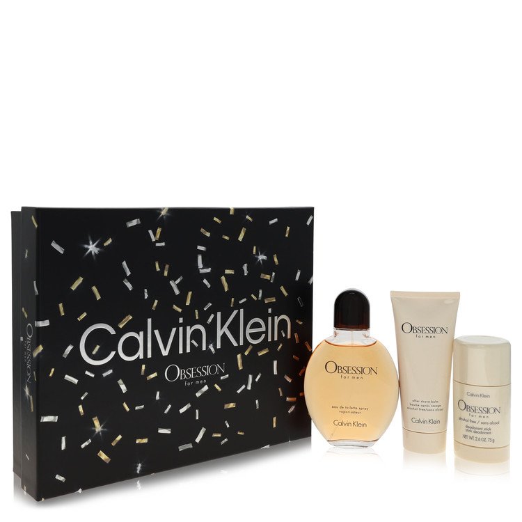 Obsession by Calvin Klein - Gift Set -- 4.2 oz Eau De Toilette Spray + 3.4 oz After Shave Balm + 2.6 oz Deodorant Stick