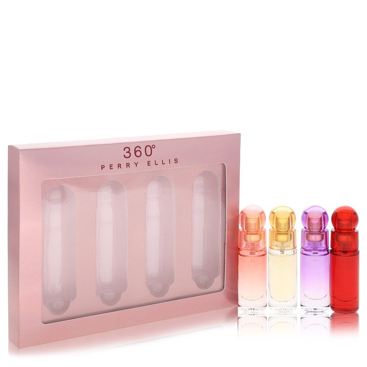 Perry Ellis 360 Coral by Perry Ellis - Gift Set -- .25 oz EDP Spray Perry Ellis 360 Coral +.25 oz EDT Spray Perry Ellis 360 + .25 oz EDP Spray Perry Ellis 360 Purple + .25 oz EDP Perry Ellis 360 Red
