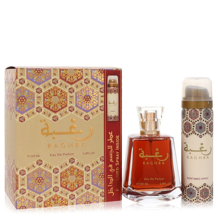 Lattafa Raghba by Lattafa - Eau De Parfum Spray Plus 1.7 oz Deodorant Spray 3.4 oz