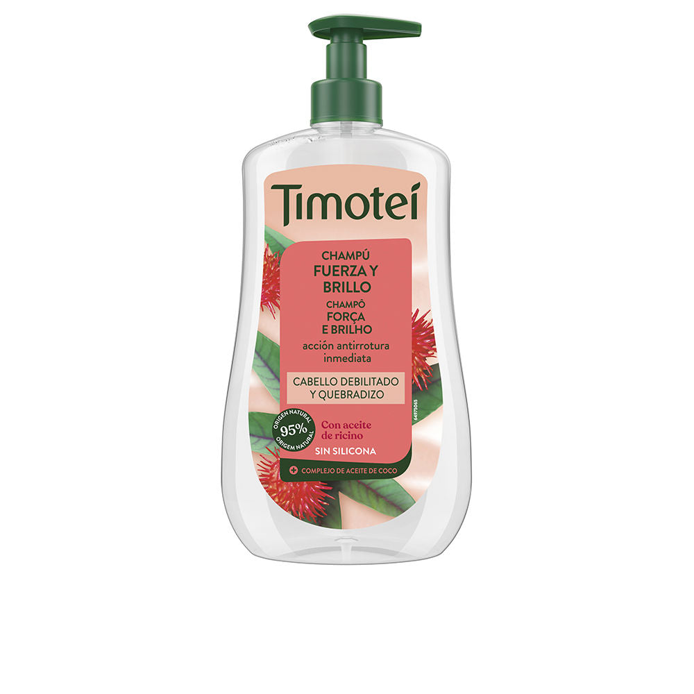TIMOTEI Strength and Shine Shampoo with Castor and Coconut Oil for Weak and Brittle Hair 600 ml
