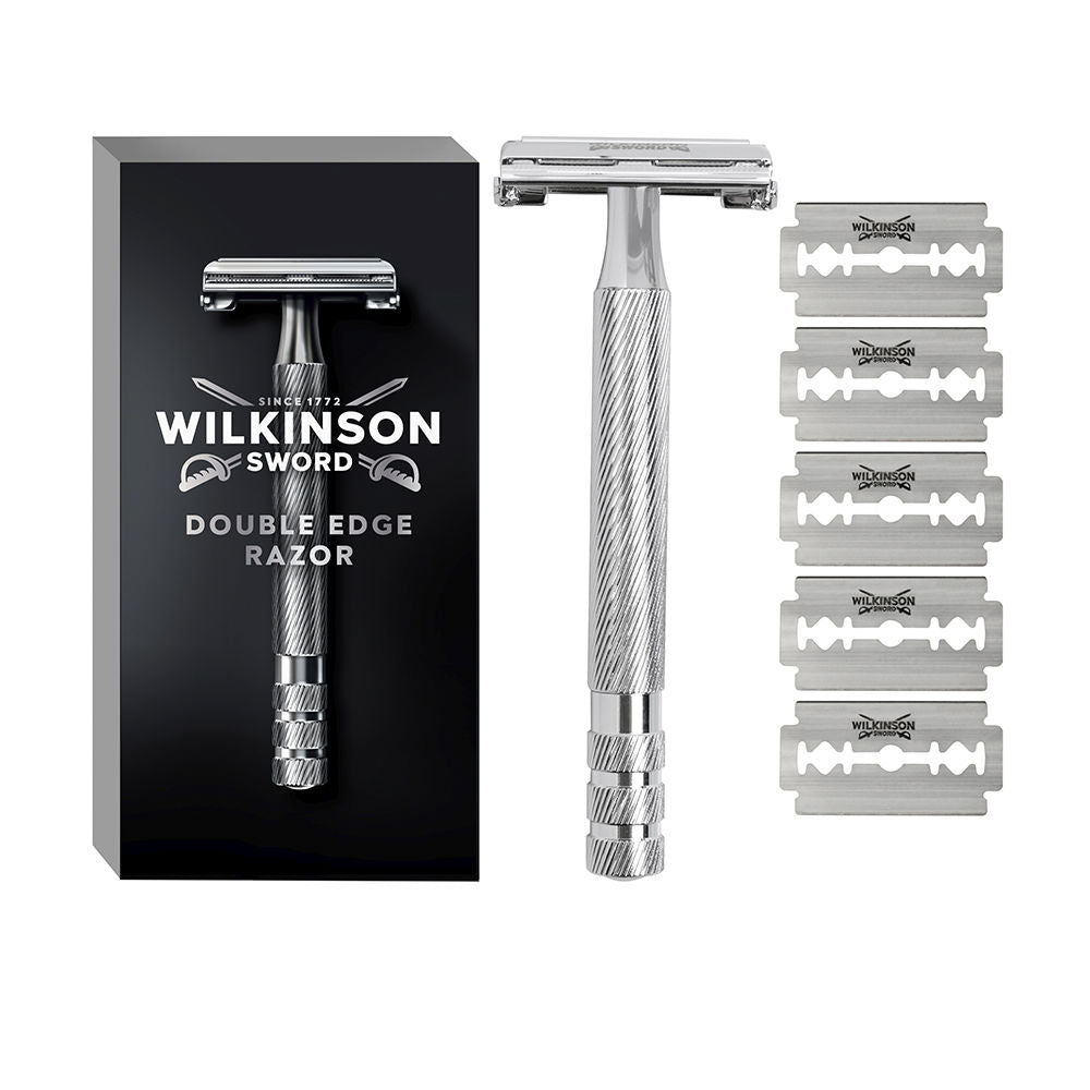 DOUBLE EDGE RAZOR machine + 6 refill blades (6 units)