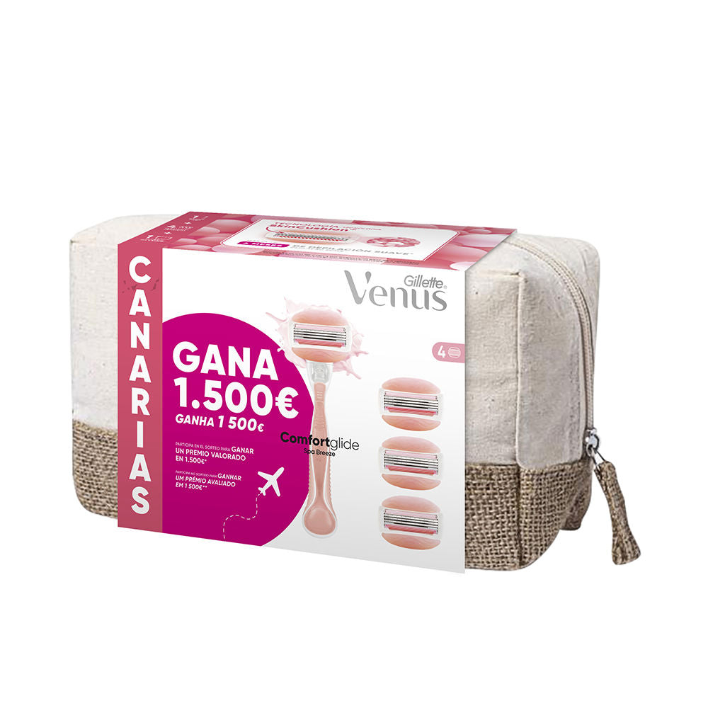 GILLETTE VENUS SPA BREEZE CANARIAS TOILETRY BAG machine + 4 refills