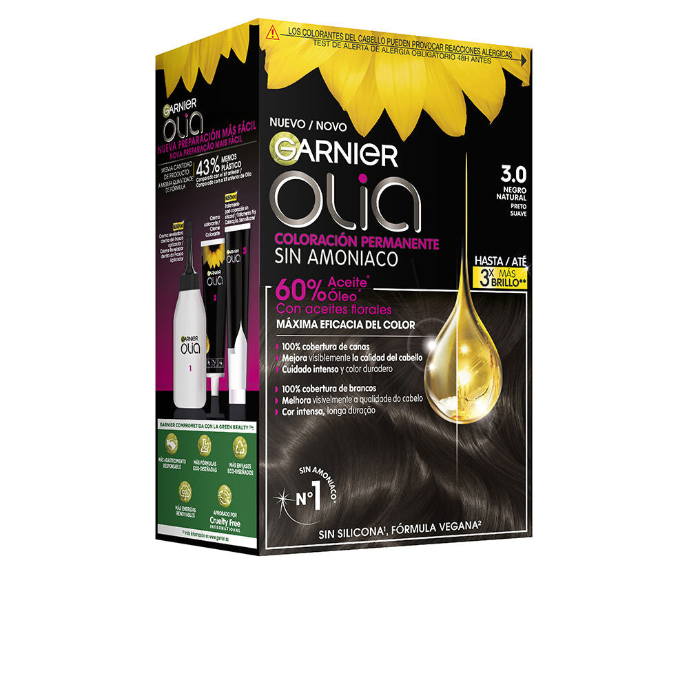 OLIA coloración permanente sin amoniaco #3.0-negro natural 1 u