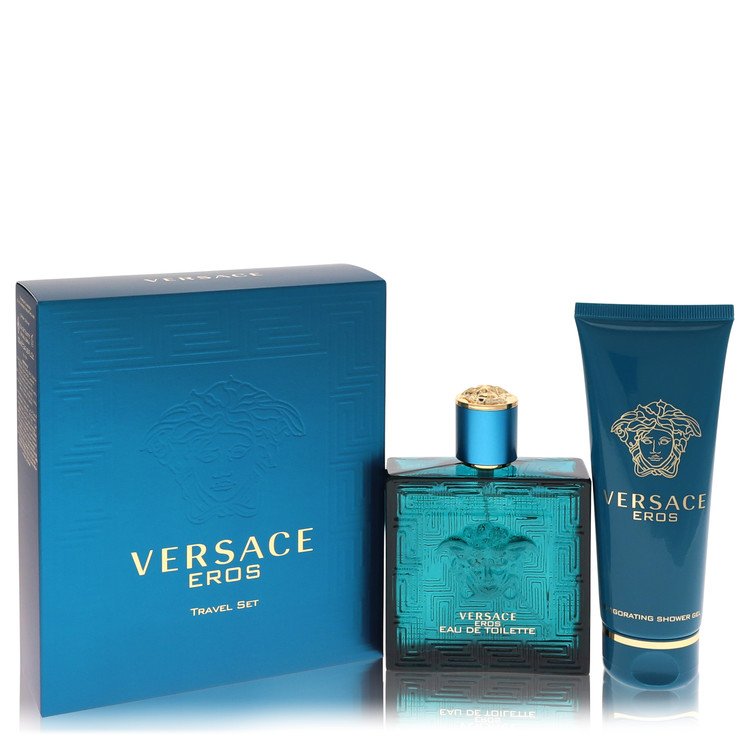 Versace Eros by Versace - Gift Set -- 3.4 oz Eau De Toilette Spray + 3.4 oz Shower Gel