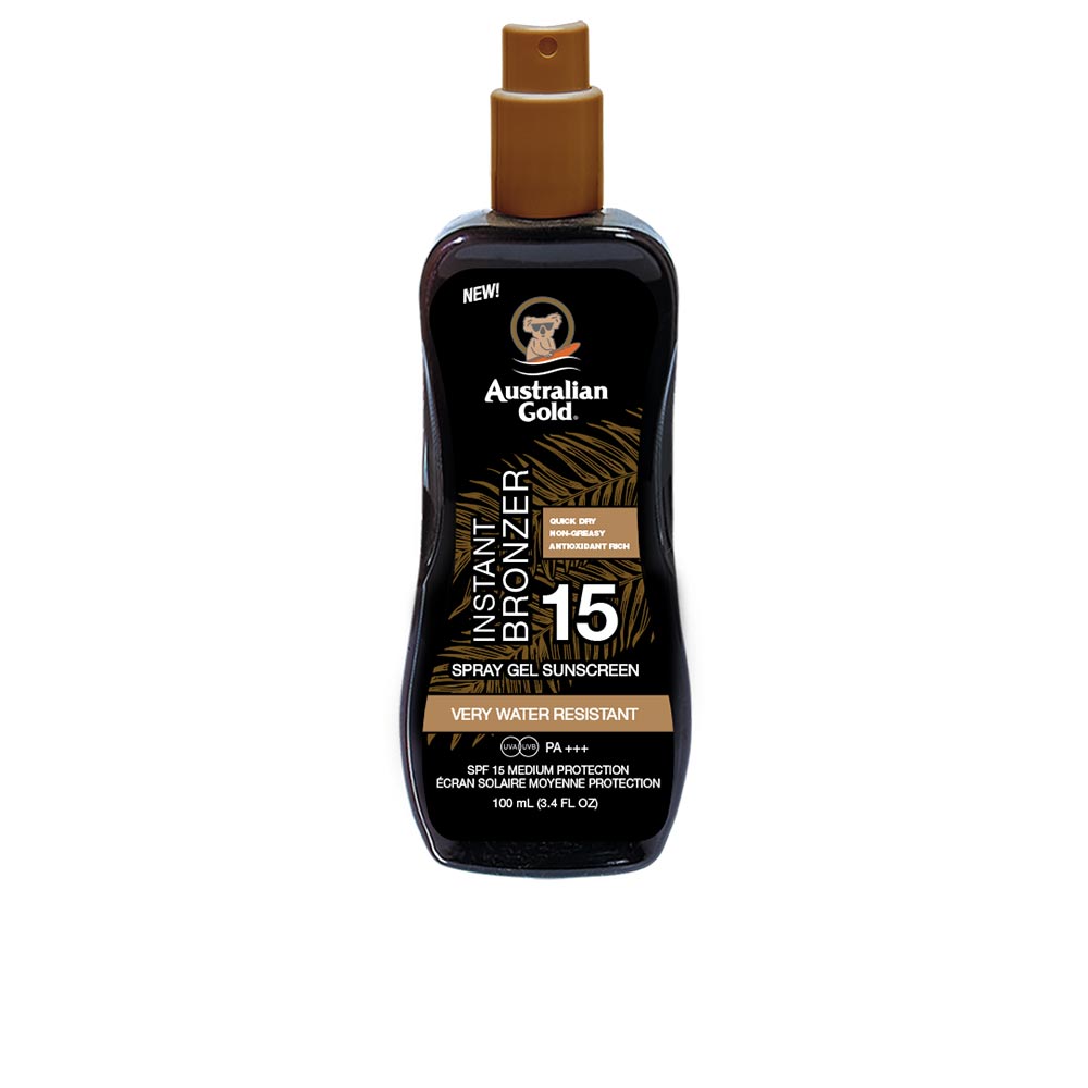 SUNSCREEN SPF15 spray gel with instant bronzer