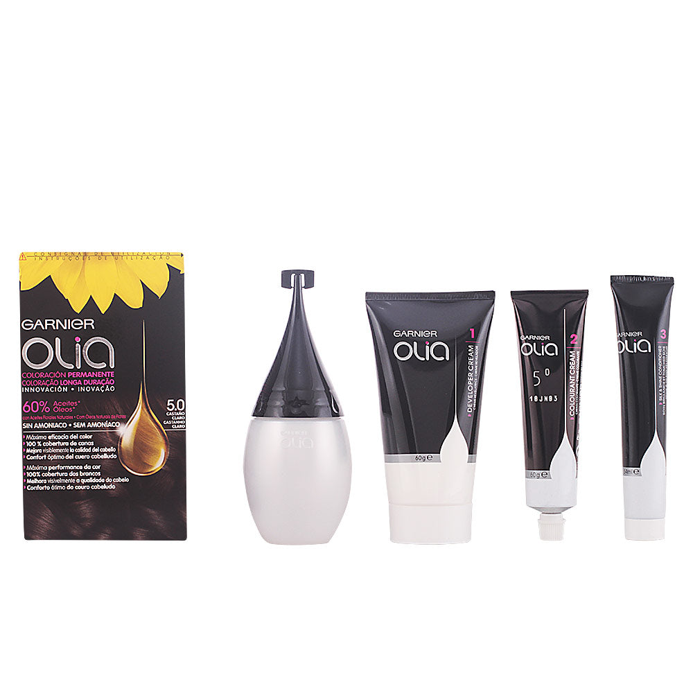 OLIA coloración permanente sin amoniaco #5.0-castaño claro 1 u