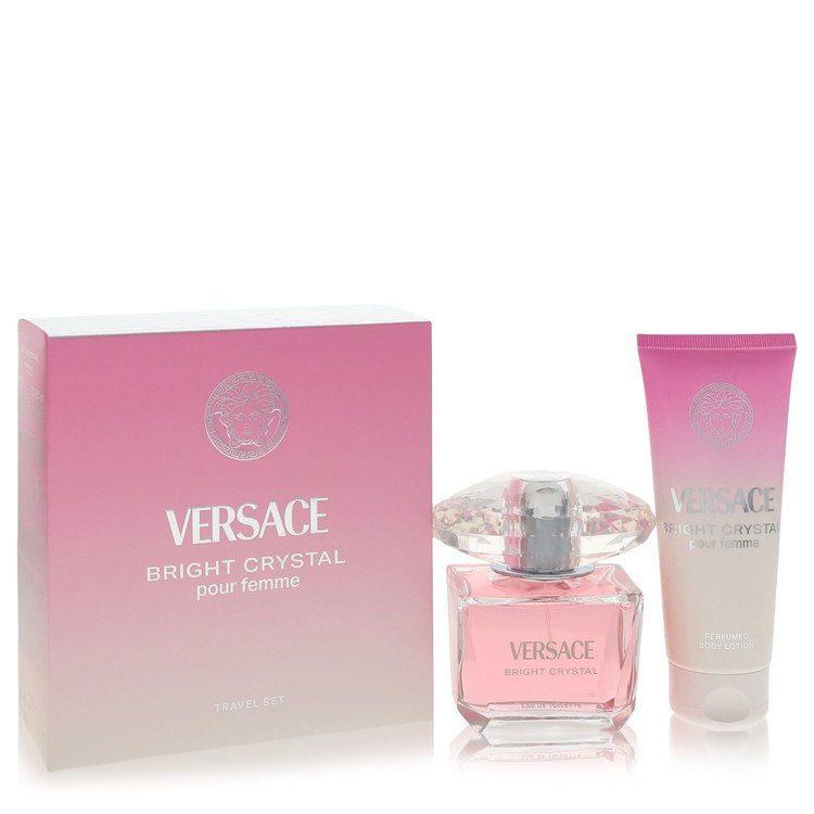 Bright Crystal by Versace - Gift Set -- 3 oz Eau De Toilette Spray + 3.4 oz Body Lotion