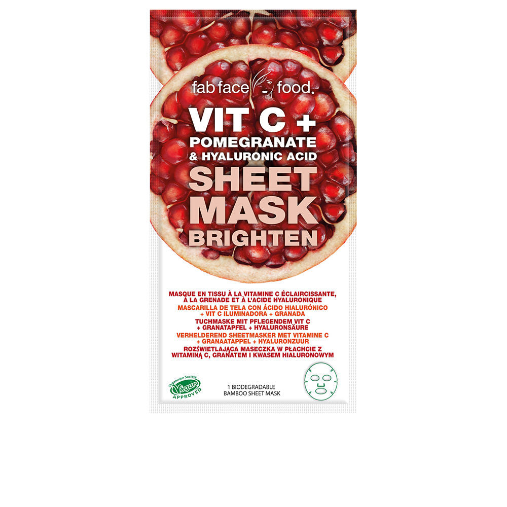 FAB FACE FOOD VIT C + POMEGRANATE & HYALURONIC ACID mascarilla de tela