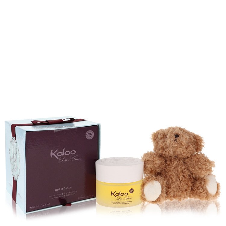 Kaloo Les Amis par Kaloo - Eau de senteur / Vaporisateur d'ambiance (sans alcool) + ours en peluche offert, 100 ml