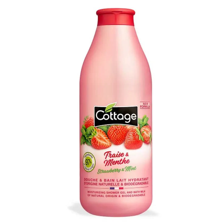 Cottage Lait de Douche Hydratant Fraise & Menthe 750ml