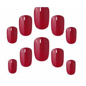 Elegant Touch Polished Colour 24 faux ongles avec colle Squoval Rouge Profond