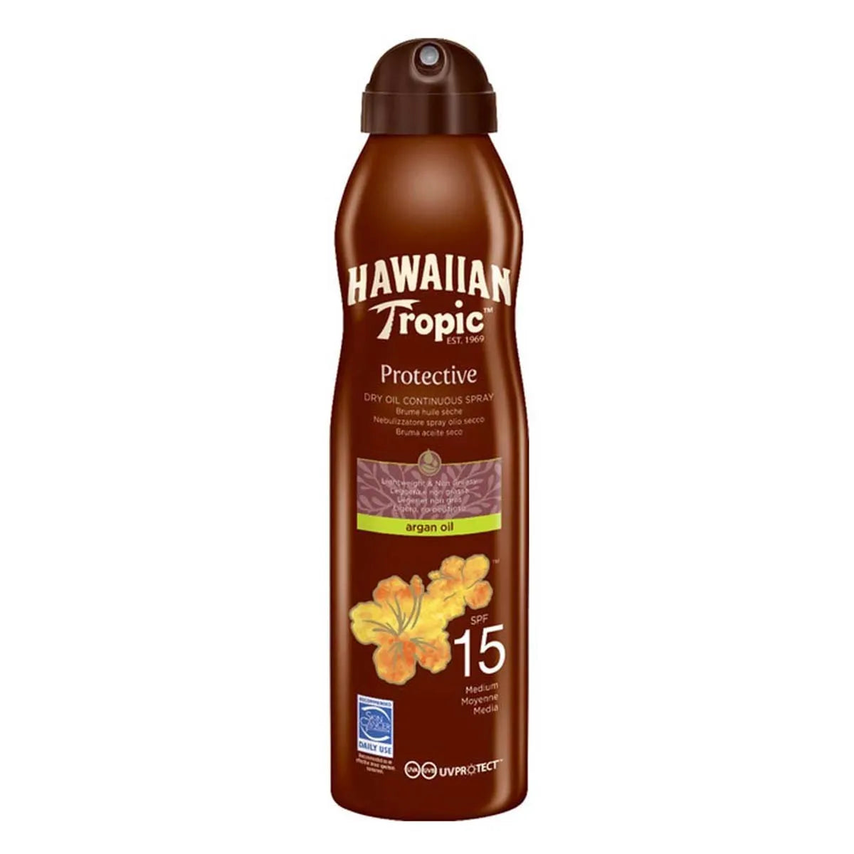 Huile sèche Hawaiian Tropic à l'argan FPS 15 177 ml