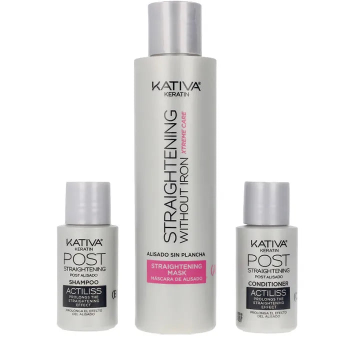 Kativa Keratin Anti-Frizz Glättung ohne Glätteisen Xtrem Care 30 Tage Set 3-teilig