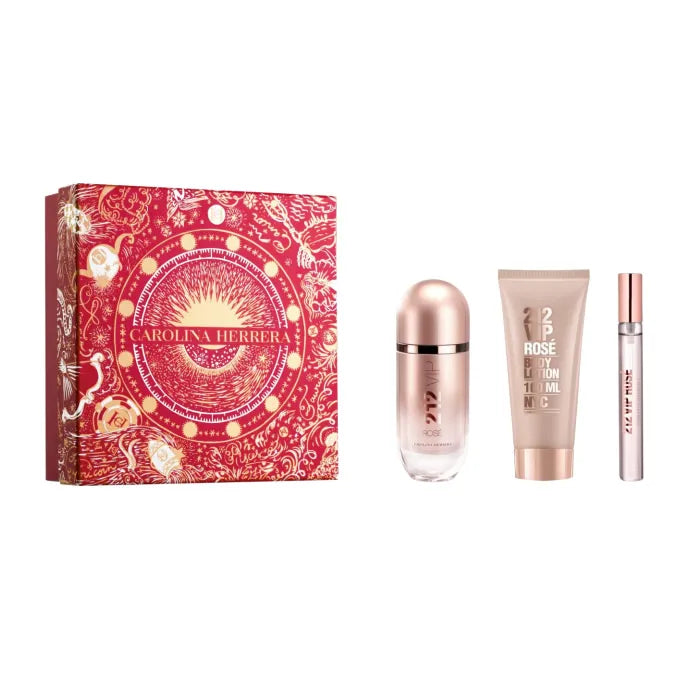 Carolina Herrera 212 VIP Rosé Eau de Parfum Spray 80 ml 3-teiliges Set Weihnachten 2023
