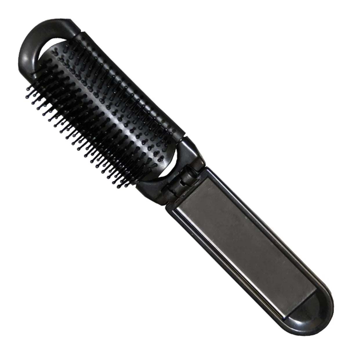 Eurostil Pliant Noir Noir Brosse À Cheveux Avec Miroir Noir Noir 1 unité