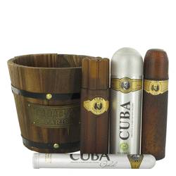 Cuba Gold by Fragluxe - Gift Set -- 3.4 oz Eau De Toilette Spray + 1.17 oz Eau De Toilette Spray + 6.7 oz Body Spray + 3.3 oz After Shave