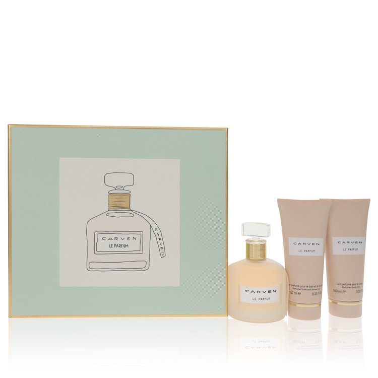 Carven Le Parfum by Carven - Gift Set -- 3.4 oz Eau De Parfum Spray + 3.4 oz Body Milk + 3.4 oz  Shower Gel