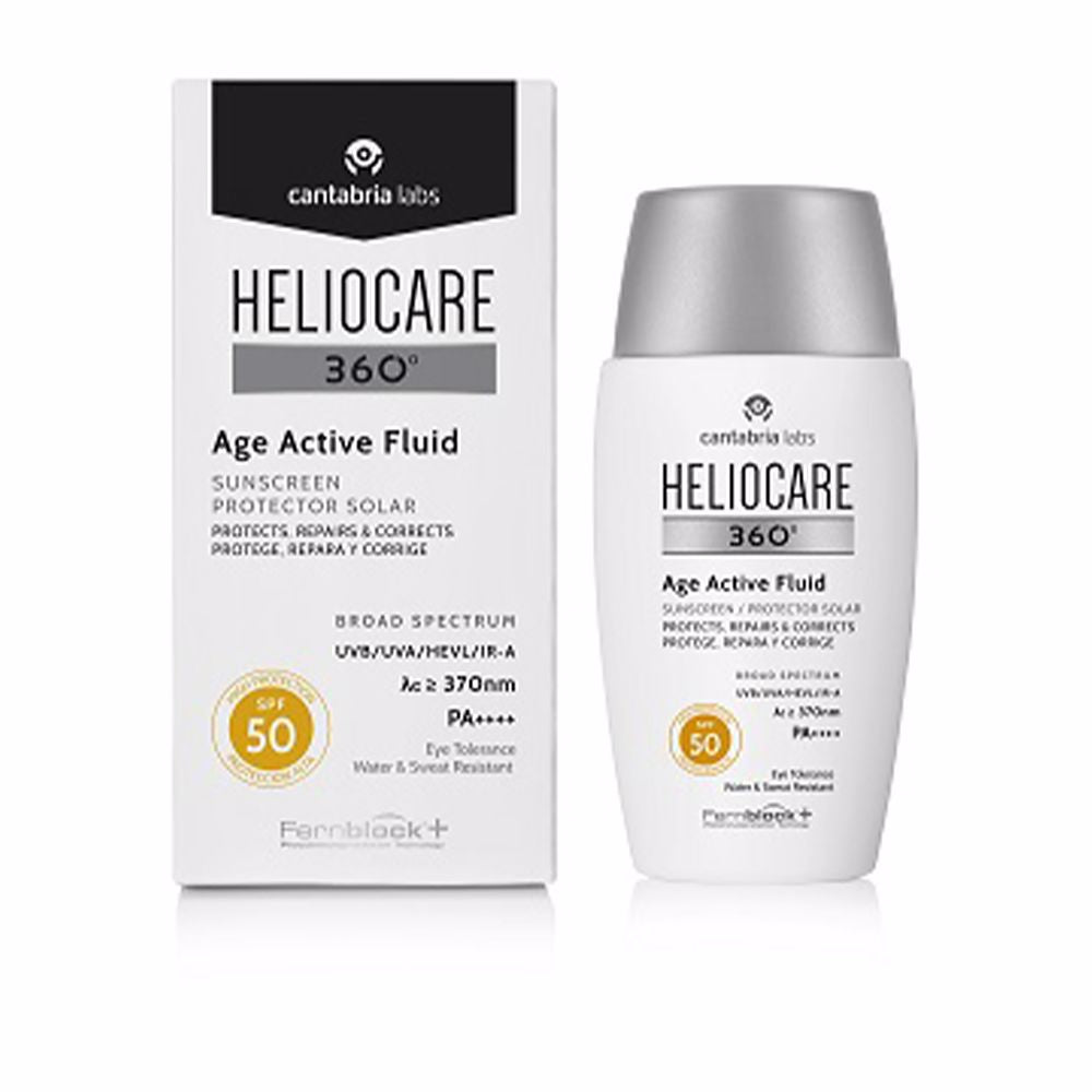 HELIOCARE 360Â° fluid sunscreen prevents and corrects signs of photoaging SPF50