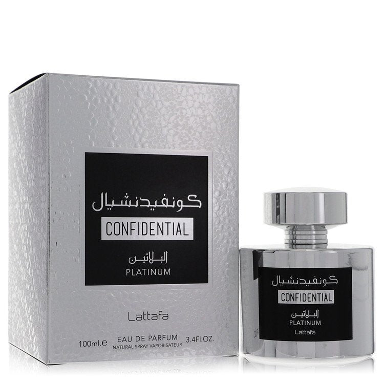 Lattafa Confidential Platinum by Lattafa - Eau De Parfum Spray (Unisex) 3.4 oz