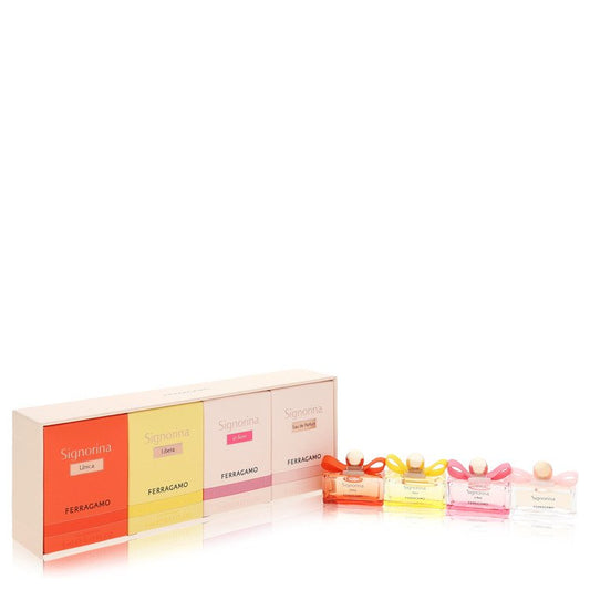 Signorina by Salvatore Ferragamo - Gift Set -- Signorina, Siginorina in Fiore, Signorina Libera, Signorina Unica each in 0.17 oz EDP size