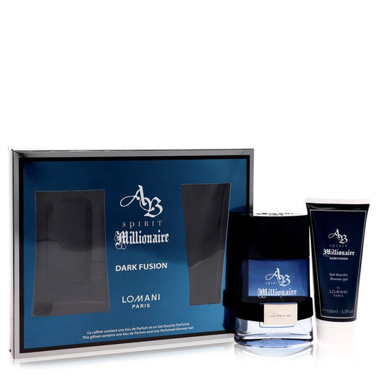 Spirit Millionaire Dark Fusion von Lomani - Geschenkset -- 100 ml Eau de Parfum Spray + 100 ml Duschgel