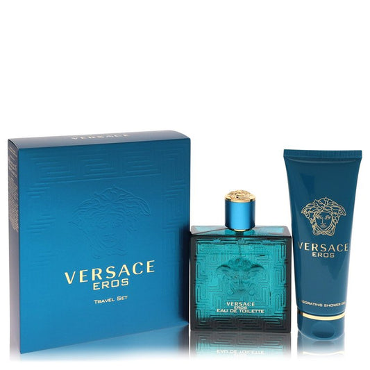 Versace Eros by Versace - Gift Set -- 3.4 oz Eau De Toilette Spray + 3.4 oz Shower Gel