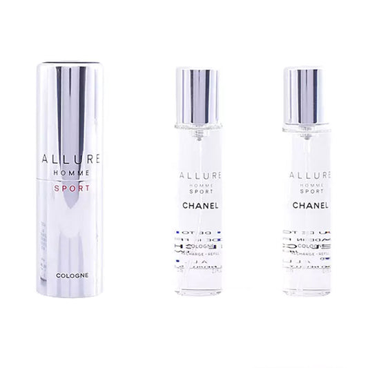 ALLURE HOMME SPORT COLOGNE travel spray and two refills 3 x