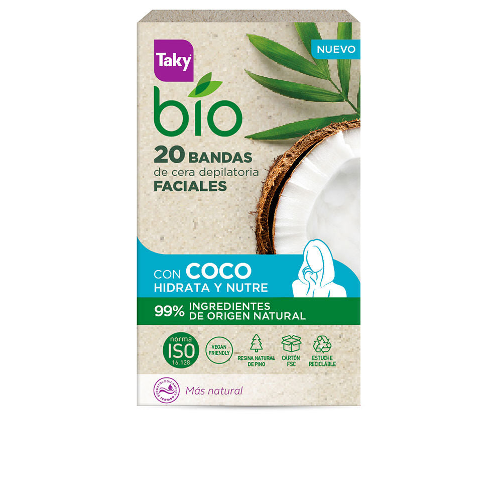 BIO COCO facial wax strips for hair removal, 20 units